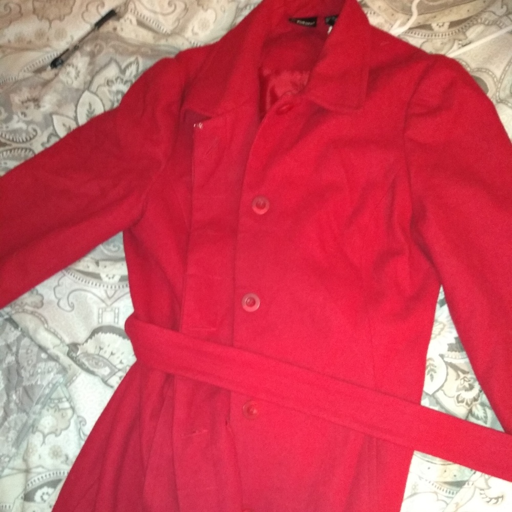 Newport news brand red long wool  coat